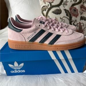adidas Women’s Spezial Suede Sneakers - Pink with Black Stripes